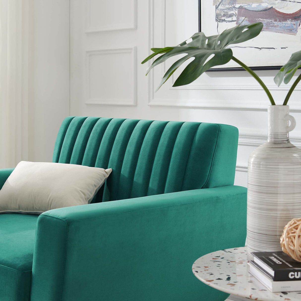 Engage Channel Tufted Performance Velvet Armchair - Mid-Century Modern & Stain-Resistant