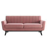 Engage Channel Tufted Performance Velvet Loveseat - Glam Deco & Stain-Resistant Living Room Seating