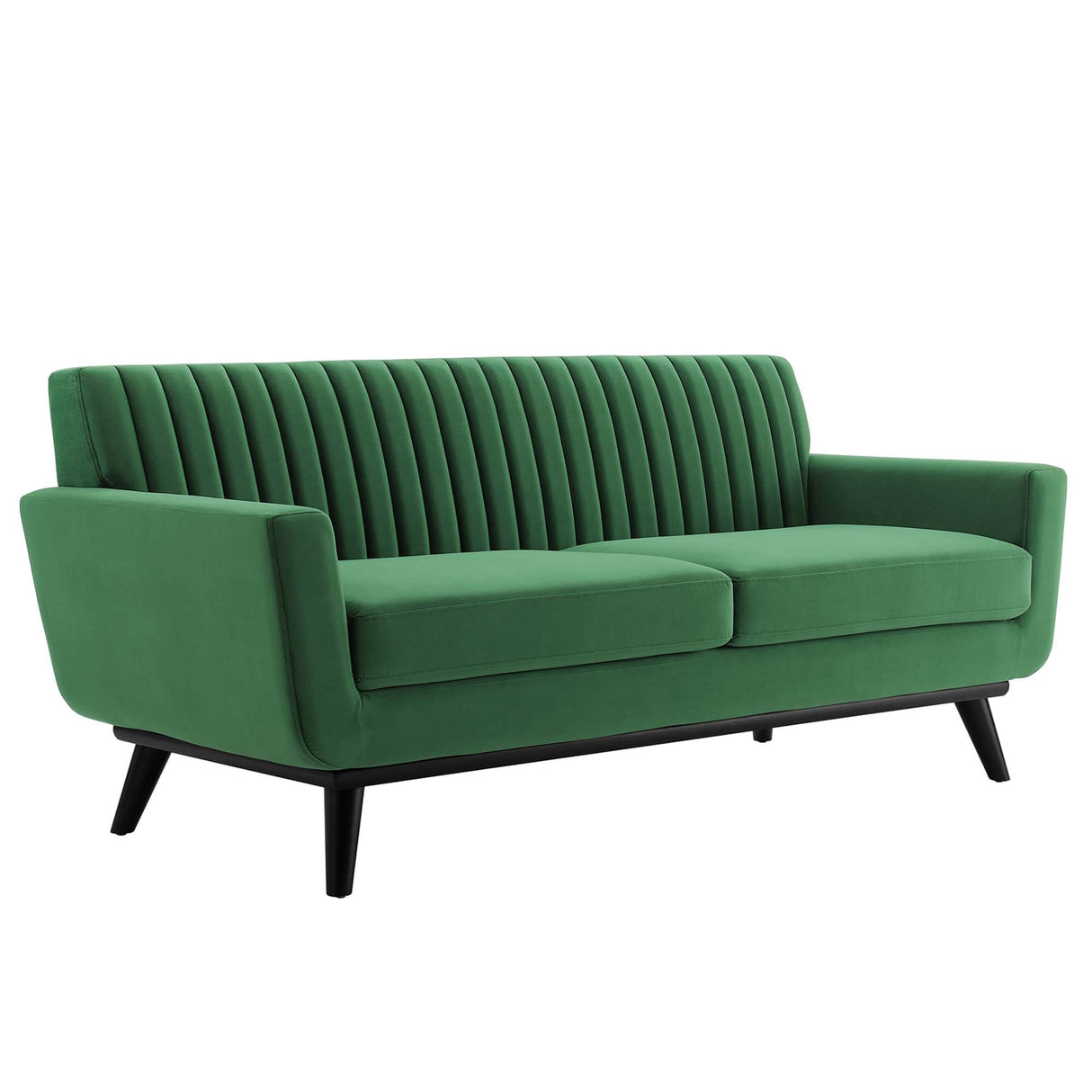 Engage Channel Tufted Performance Velvet Loveseat - Glam Deco & Stain-Resistant Living Room Seating
