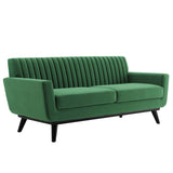Engage Channel Tufted Performance Velvet Loveseat - Glam Deco & Stain-Resistant Living Room Seating