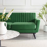 Engage Channel Tufted Performance Velvet Loveseat - Glam Deco & Stain-Resistant Living Room Seating