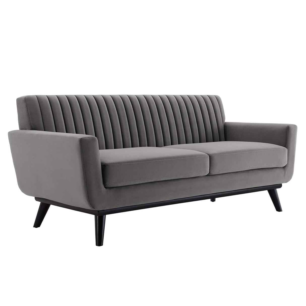 Engage Channel Tufted Performance Velvet Loveseat - Glam Deco & Stain-Resistant Living Room Seating