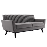 Engage Channel Tufted Performance Velvet Loveseat - Glam Deco & Stain-Resistant Living Room Seating