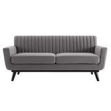 Engage Channel Tufted Performance Velvet Loveseat - Glam Deco & Stain-Resistant Living Room Seating