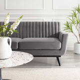 Engage Channel Tufted Performance Velvet Loveseat - Glam Deco & Stain-Resistant Living Room Seating