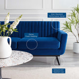 Engage Channel Tufted Performance Velvet Loveseat - Glam Deco & Stain-Resistant Living Room Seating