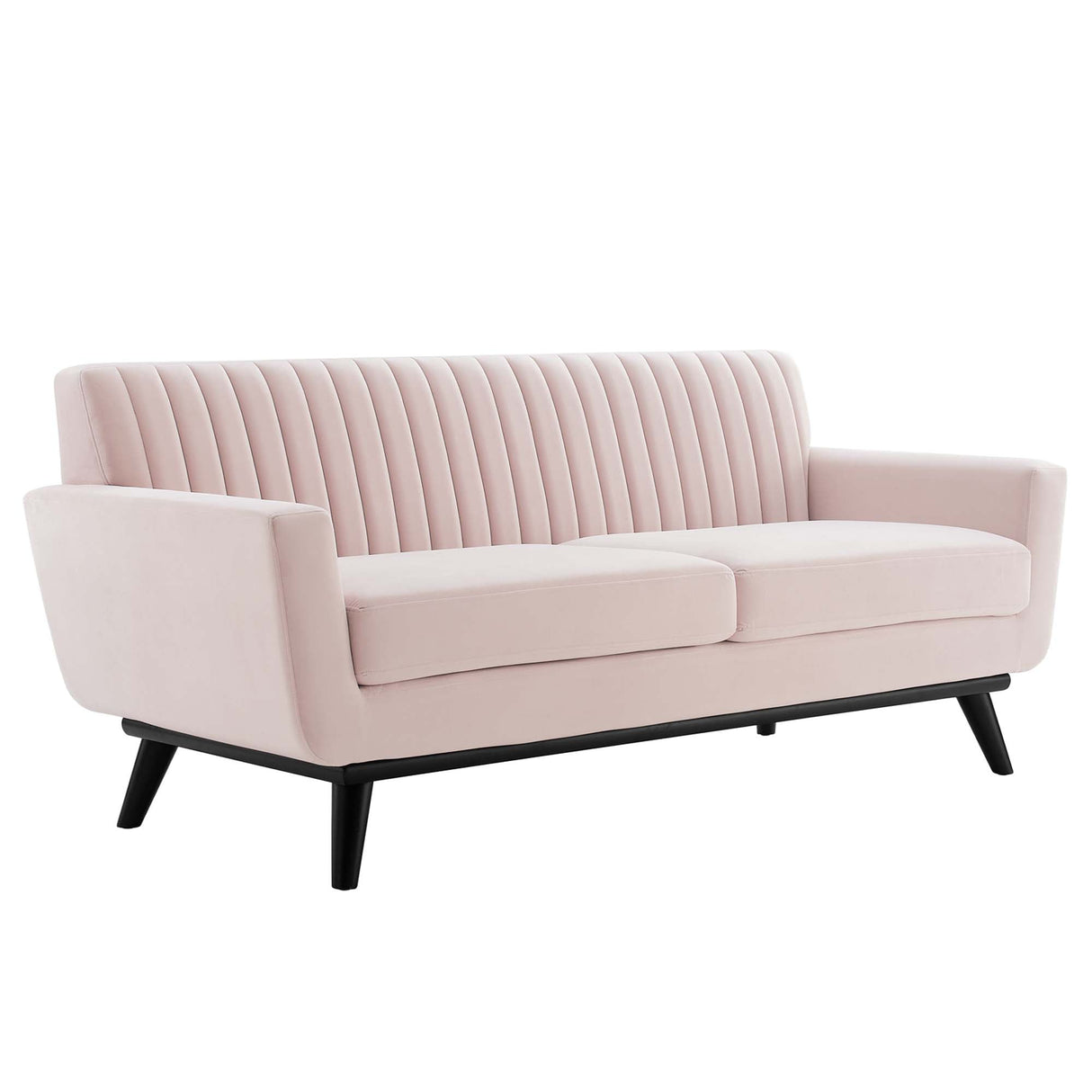 Engage Channel Tufted Performance Velvet Loveseat - Glam Deco & Stain-Resistant Living Room Seating