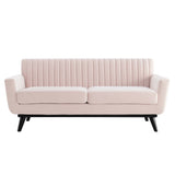 Engage Channel Tufted Performance Velvet Loveseat - Glam Deco & Stain-Resistant Living Room Seating