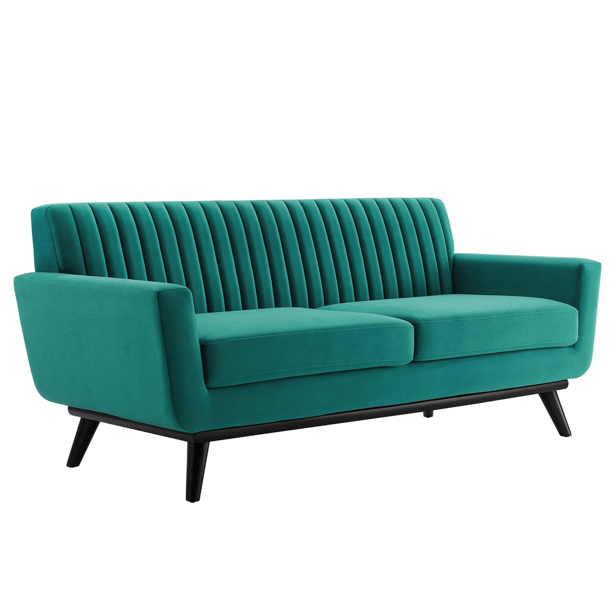 Engage Channel Tufted Performance Velvet Loveseat - Glam Deco & Stain-Resistant Living Room Seating