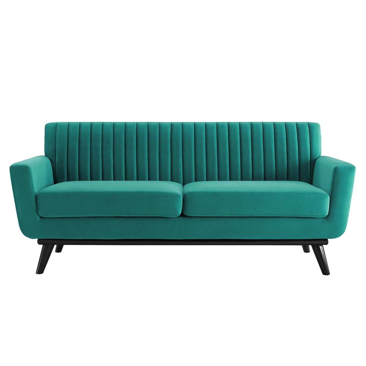 Engage Channel Tufted Performance Velvet Loveseat - Glam Deco & Stain-Resistant Living Room Seating