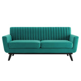 Engage Channel Tufted Performance Velvet Loveseat - Glam Deco & Stain-Resistant Living Room Seating