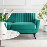 Engage Channel Tufted Performance Velvet Loveseat - Glam Deco & Stain-Resistant Living Room Seating