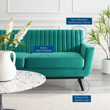 Engage Channel Tufted Performance Velvet Loveseat - Glam Deco & Stain-Resistant Living Room Seating