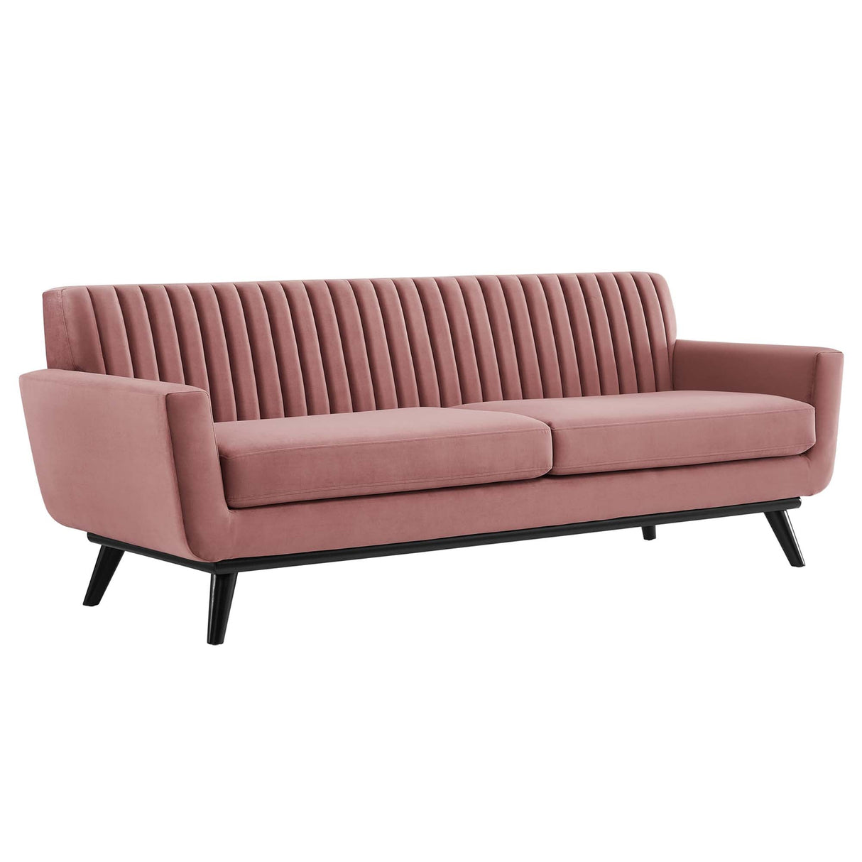Engage Channel Tufted Performance Velvet Sofa - Mid-Century Modern & Stain-Resistant