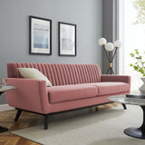 Engage Channel Tufted Performance Velvet Sofa - Mid-Century Modern & Stain-Resistant