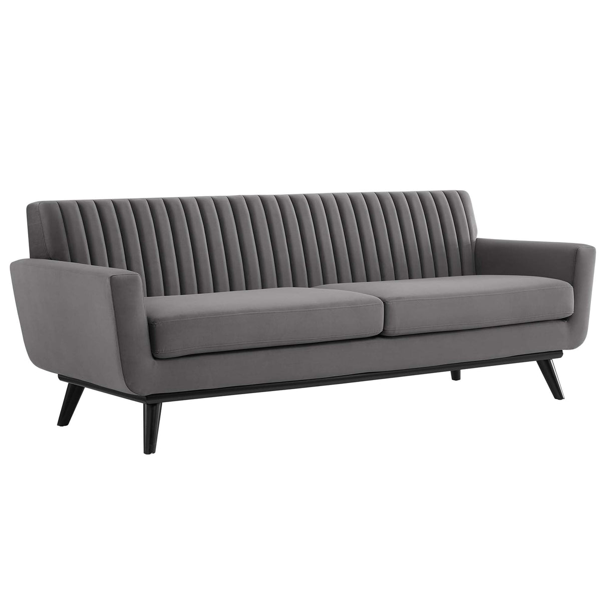 Engage Channel Tufted Performance Velvet Sofa - Mid-Century Modern & Stain-Resistant