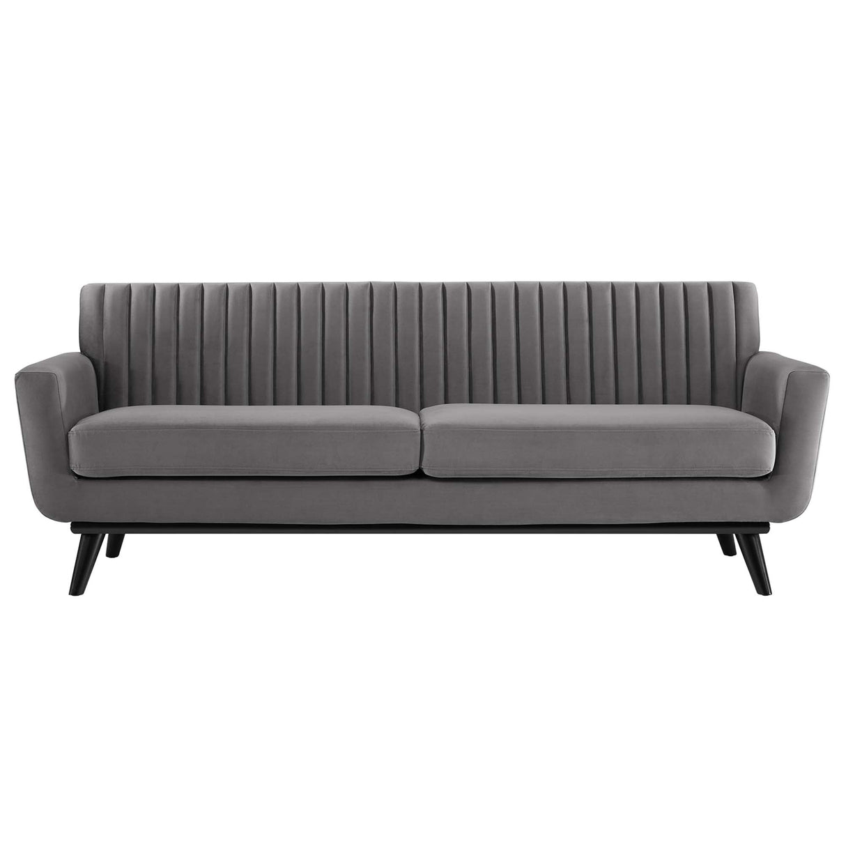Engage Channel Tufted Performance Velvet Sofa - Mid-Century Modern & Stain-Resistant