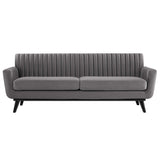 Engage Channel Tufted Performance Velvet Sofa - Mid-Century Modern & Stain-Resistant