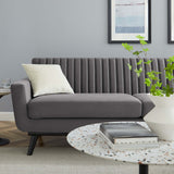 Engage Channel Tufted Performance Velvet Sofa - Mid-Century Modern & Stain-Resistant