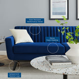 Engage Channel Tufted Performance Velvet Sofa - Mid-Century Modern & Stain-Resistant