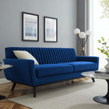 Engage Channel Tufted Performance Velvet Sofa - Mid-Century Modern & Stain-Resistant