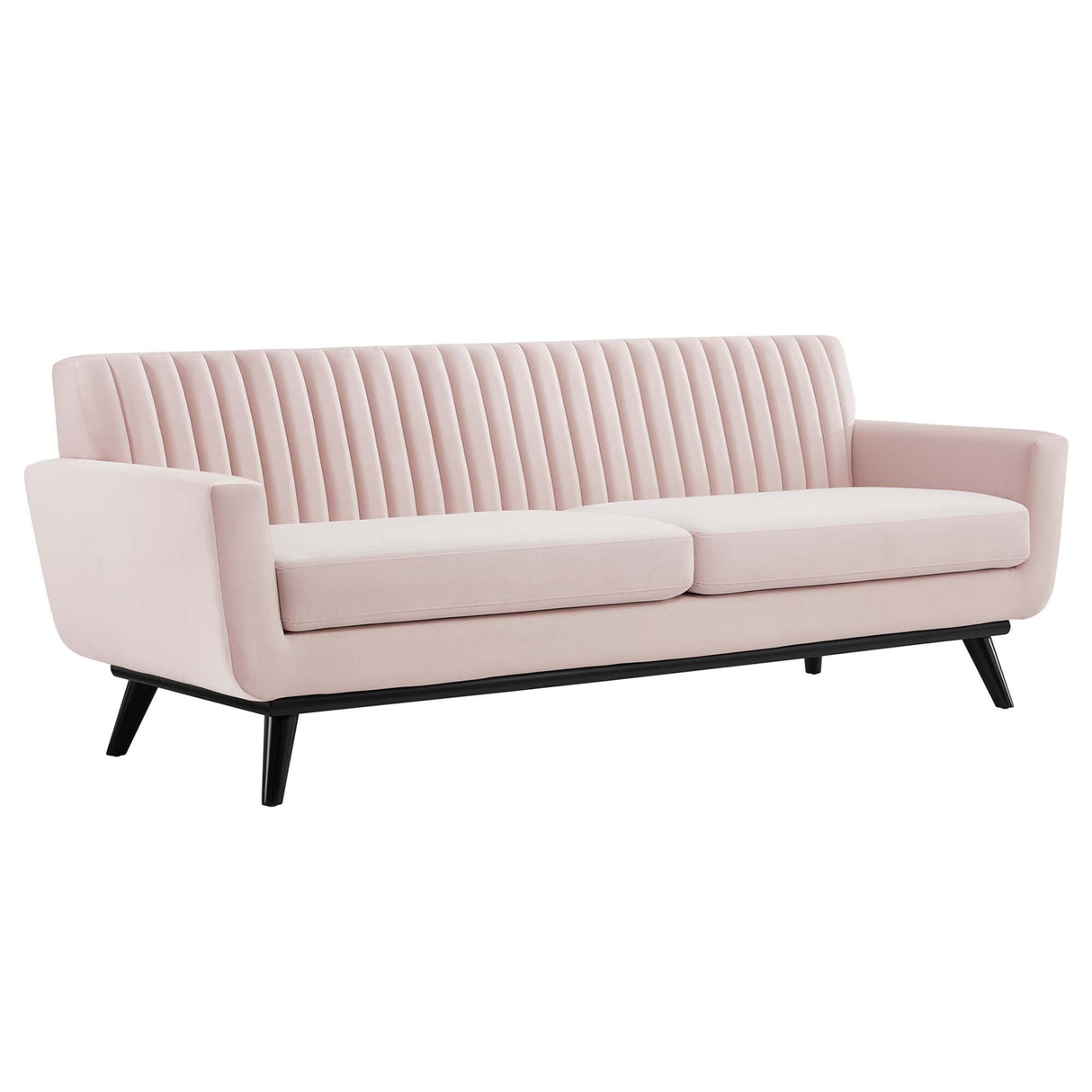 Engage Channel Tufted Performance Velvet Sofa - Mid-Century Modern & Stain-Resistant