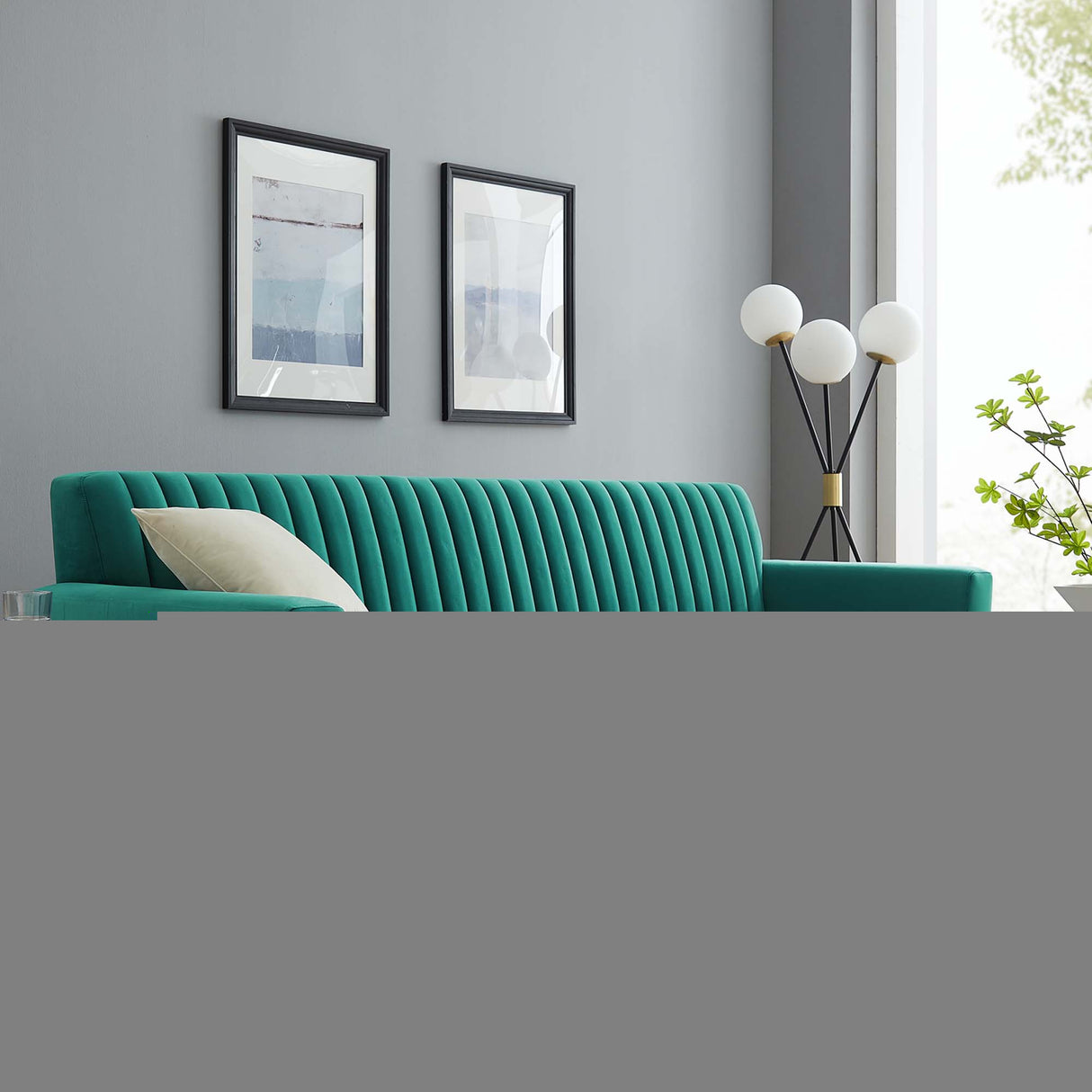 Engage Channel Tufted Performance Velvet Sofa - Mid-Century Modern & Stain-Resistant