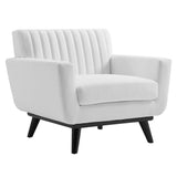 Engage Channel Tufted Fabric Armchair - Mid-Century Modern & Luxurious Lounge Seating