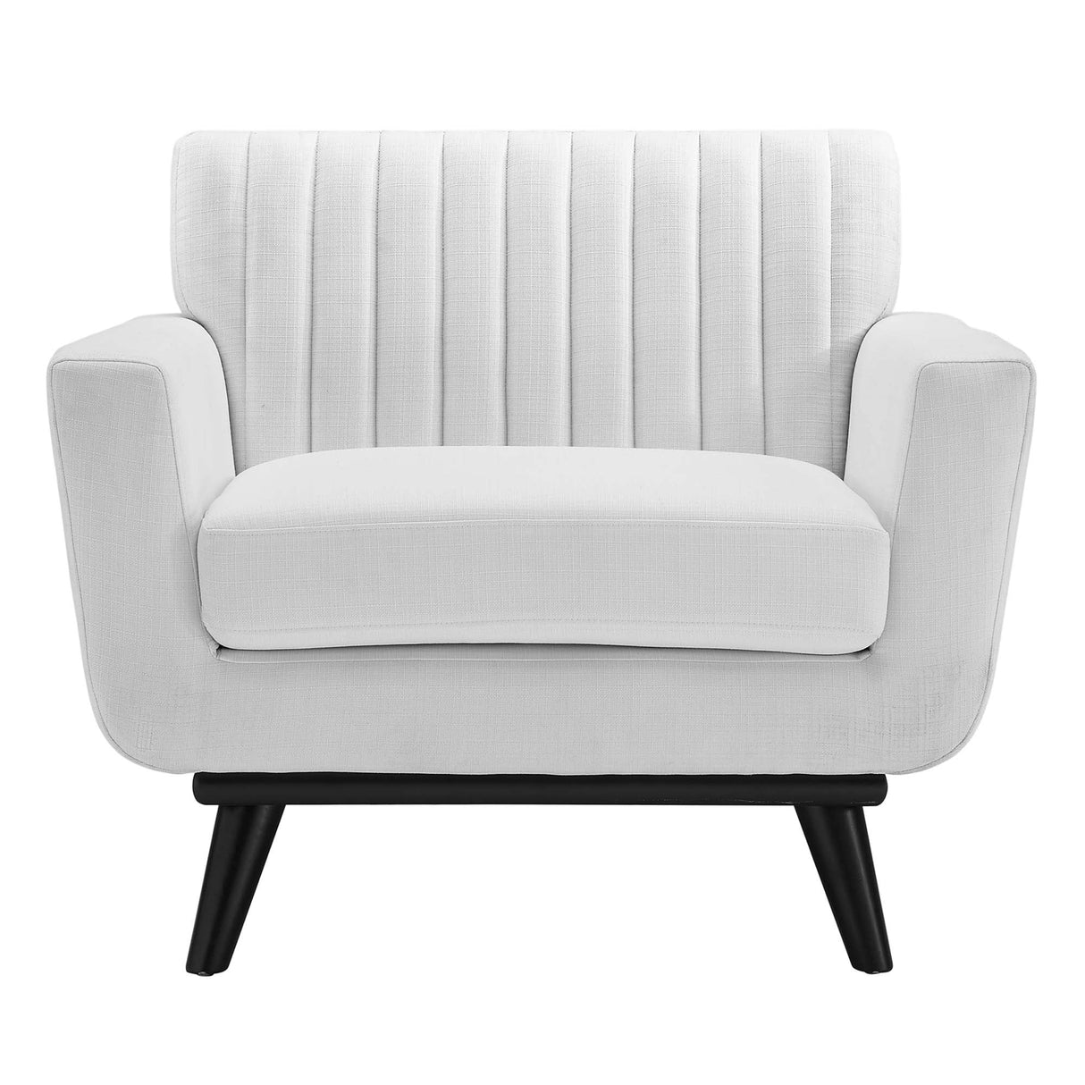 Engage Channel Tufted Fabric Armchair - Mid-Century Modern & Luxurious Lounge Seating