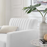 Engage Channel Tufted Fabric Armchair - Mid-Century Modern & Luxurious Lounge Seating