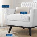 Engage Channel Tufted Fabric Armchair - Mid-Century Modern & Luxurious Lounge Seating