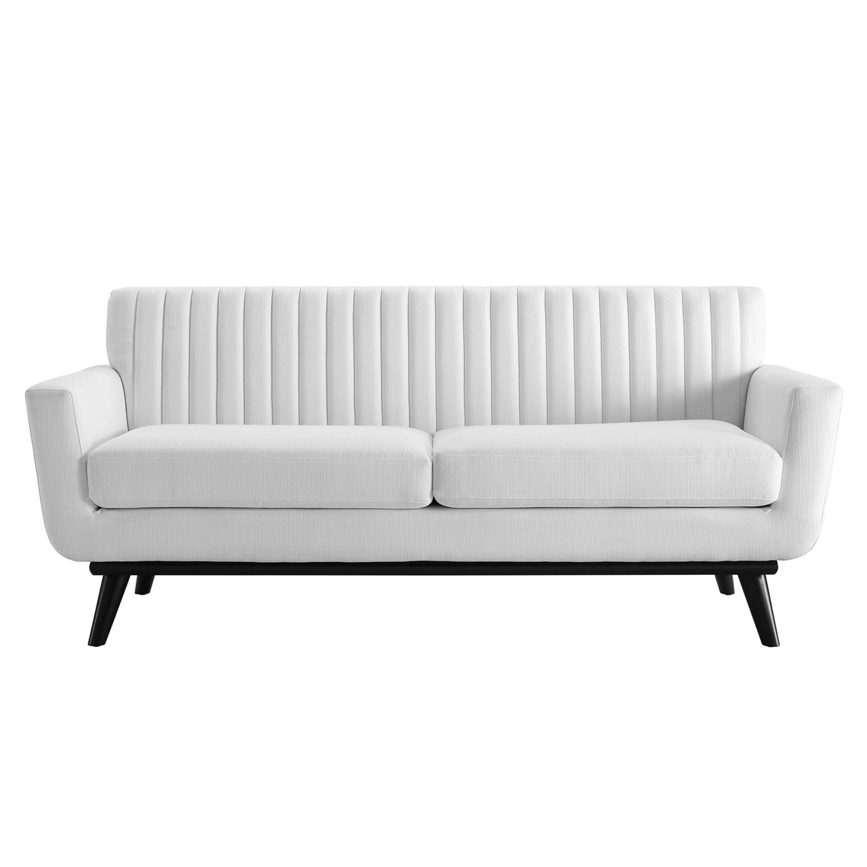 Engage Channel Tufted Fabric Loveseat - Mid-Century Modern & Small Space Seating