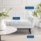 Engage Channel Tufted Fabric Loveseat - Mid-Century Modern & Small Space Seating