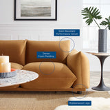 Copious Performance Velvet Sofa - Glam Deco & Overstuffed Comfort