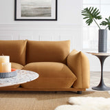 Copious Performance Velvet Sofa - Glam Deco & Overstuffed Comfort