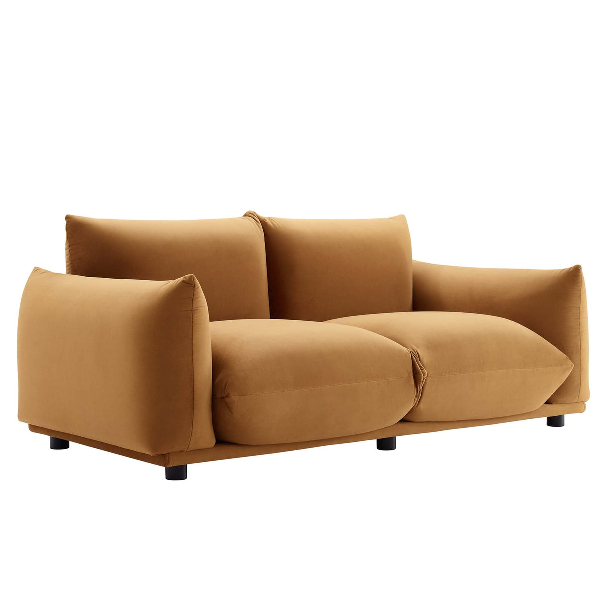 Copious Performance Velvet Loveseat - Modern Glam & Stain-Resistant Overstuffed Comfort