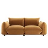 Copious Performance Velvet Loveseat - Modern Glam & Stain-Resistant Overstuffed Comfort