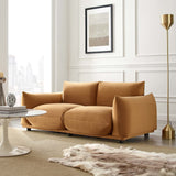 Copious Performance Velvet Loveseat - Modern Glam & Stain-Resistant Overstuffed Comfort