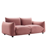 Copious Performance Velvet Loveseat - Modern Glam & Stain-Resistant Overstuffed Comfort