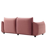 Copious Performance Velvet Loveseat - Modern Glam & Stain-Resistant Overstuffed Comfort