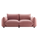 Copious Performance Velvet Loveseat - Modern Glam & Stain-Resistant Overstuffed Comfort