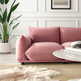 Copious Performance Velvet Loveseat - Modern Glam & Stain-Resistant Overstuffed Comfort