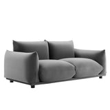 Copious Performance Velvet Loveseat - Modern Glam & Stain-Resistant Overstuffed Comfort