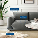Copious Performance Velvet Loveseat - Modern Glam & Stain-Resistant Overstuffed Comfort