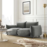 Copious Performance Velvet Loveseat - Modern Glam & Stain-Resistant Overstuffed Comfort