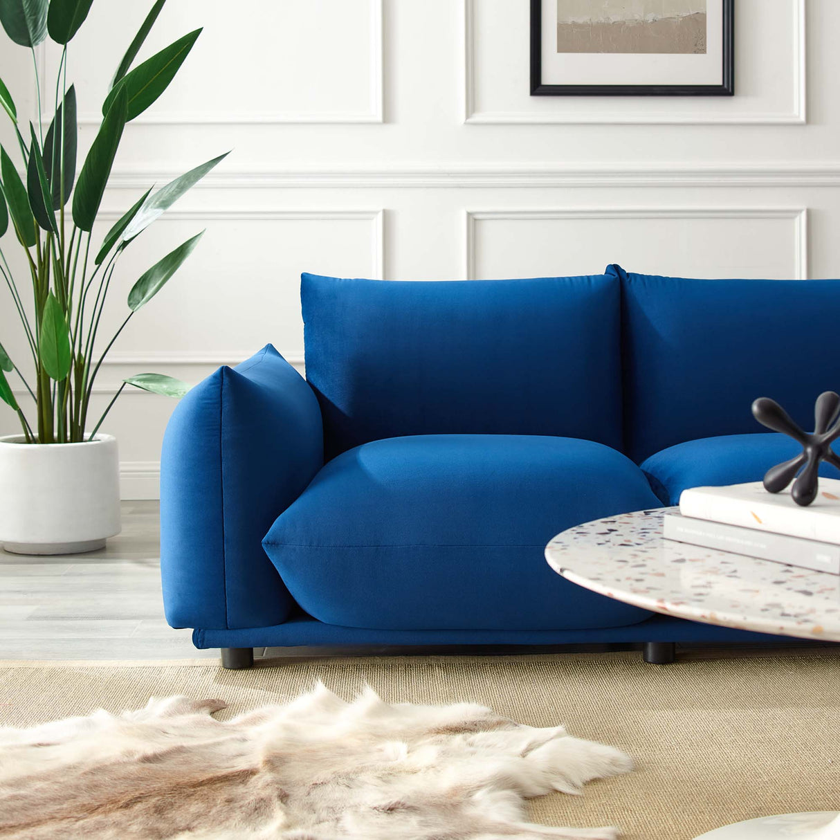 Copious Performance Velvet Loveseat - Modern Glam & Stain-Resistant Overstuffed Comfort