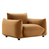 Copious Overstuffed Performance Velvet Armchair - Retro Glam & Stain-Resistant