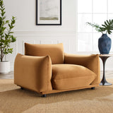 Copious Overstuffed Performance Velvet Armchair - Retro Glam & Stain-Resistant