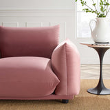 Copious Overstuffed Performance Velvet Armchair - Retro Glam & Stain-Resistant