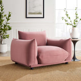 Copious Overstuffed Performance Velvet Armchair - Retro Glam & Stain-Resistant